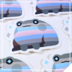 Pride Frog Sticker - Demiboy