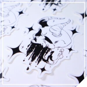 Black and White Sticker - Horns