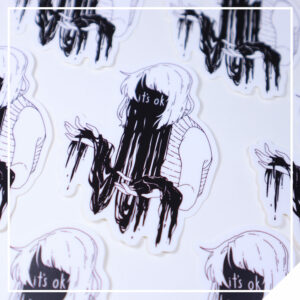 Black and White Sticker - It's Ok