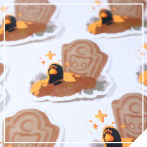 Halloween Cat Sticker - Grave