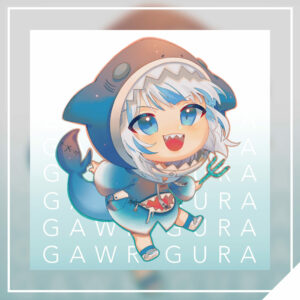 Chibi Gawr Gura 8x8in Print