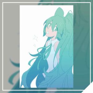 Peeking Miku 6.5x10in Print