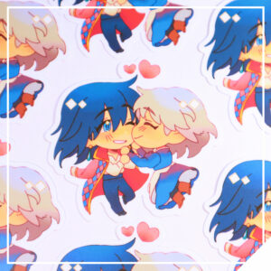 Chibi Ship Sticker - Howl and Sophie - Black and Grey